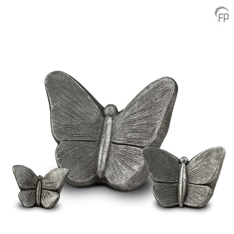 Funeral Products Vlinder urn Mariposa in zilverkleur