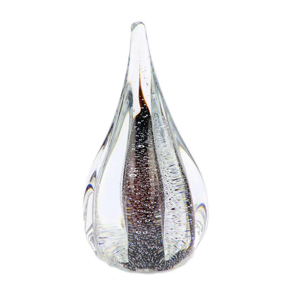 Druppel urn van glas Sprankelend Cognac 13cm | Leverbaar vanaf