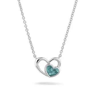 Ashanger Hart-in-Hart in zilver: Aqua