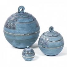 Art urn Circle van keramiek: Electric-Blue