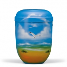 Urn (natuurvriendelijk) met airbrush Hemelblauw met Zeemeeuw (4500ml)