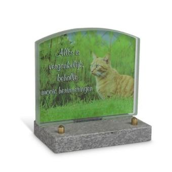 FotoGlas 12x14cm inclusief Tekst + Foto: Poes