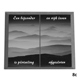 Gedenkplaat 25x35cm: tekst + laserfoto geheel dekkend