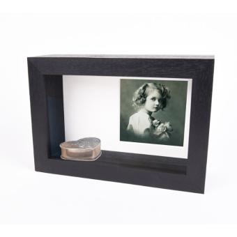 Memorybox Rechthoek met zwart kader + hartendoosje