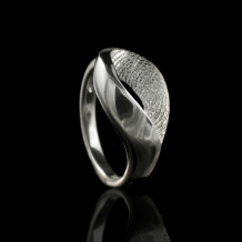 Organische ring in Sterling zilver + vingerafdruk