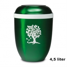 Urn in groen edelstaal met levensboom (4500ml)