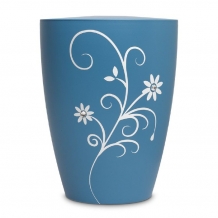 Urn (natuurvriendelijk) in blauw met bloemenrank (3600ml)