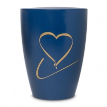 Urn (natuurvriendelijk) in blauw met gouden hart (3600ml)