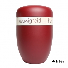 Urn mat-rood edelstaal met tekstband (4000ml)