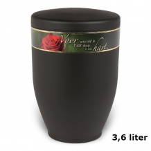 Urn mat-zwart edelstaal met tekstband (3600ml)