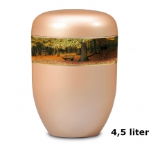 Urn Parelmoer-Abrikoos edelstaal met Boslandschap (4500ml)