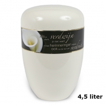 Urn edelstaal Creme-Wit met tekstband (4500ml)