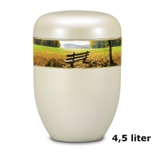 Urn Parelmoer-Wit edelstaal met Parklandschap (4500ml)